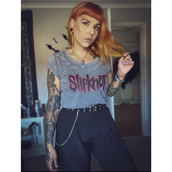 Rudie Gothic Grunge Punk Double Eyelet Pu Belt With Square Buckle & Chain -😉 - Picture 3 of 3